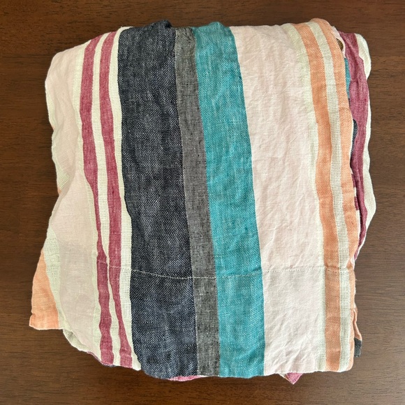 J.CREW Button Up Belted Midi Striped Dress in 100% Linen Size 6 - Picture 7 of 7